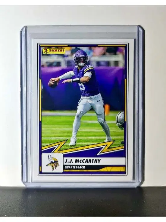 J.J. McCarthy 2025 Panini NFL #8 Sticker Card Minnesota Vikings