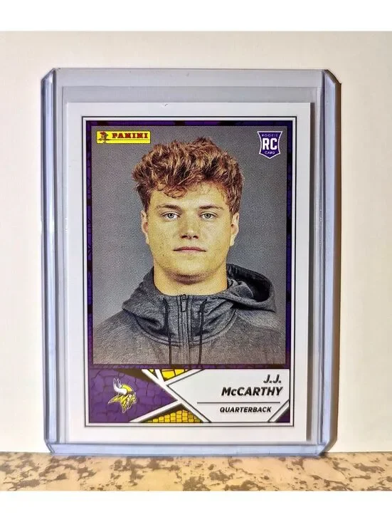 J.J. McCarthy 2024 Panini NFL #78 Rookie Sticker Card Minnesota Vikings