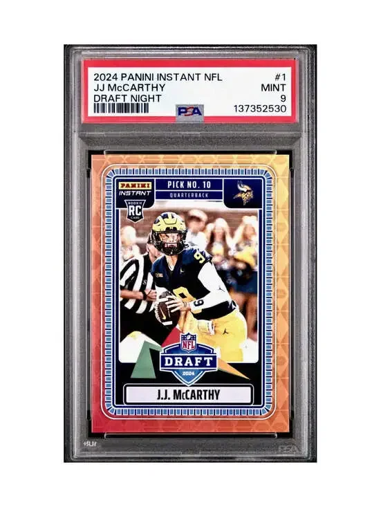 J.J. McCarthy 2023 Panini Instant Draft Night #NFLDN-1 PSA 9 Mint