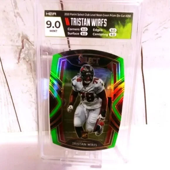 2020 Panini Select Club Level #290 Tristan Wirfs Buccaneers Neon Green Prizm