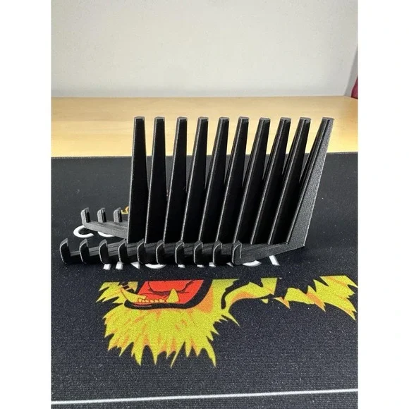 Trading Card Display Stands - 3D Printed Black - 10 Pack