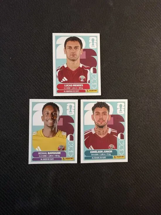 2026 Panini FIFA World Cup Qatar Soccer Sticker Lot of 3