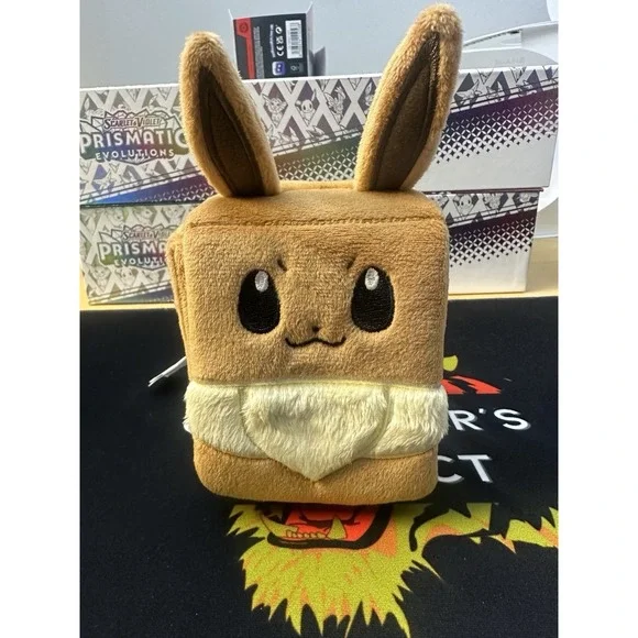 Prismatic Evolutions Eevee Pokémon Plush Deck Box Card Holder TCG NEW UNUSED