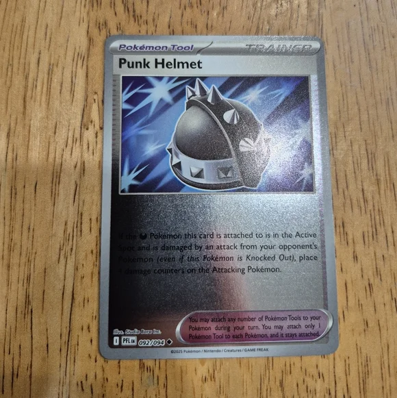 QTY 4 Pokemon Punk Helmet Item Trainer Card