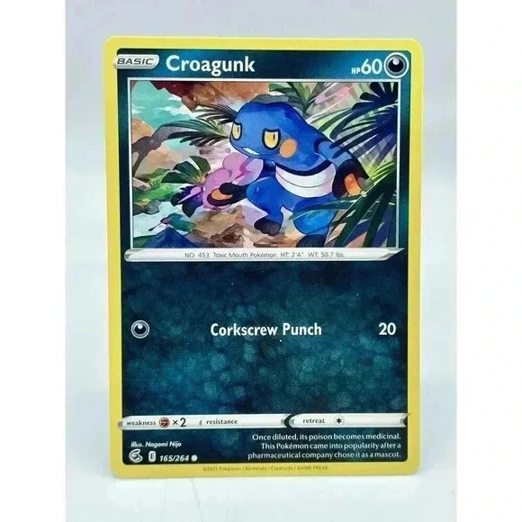 Croagunk 165/264 Common‎ Fusion Strike Non Holo Pokemon TCG Mint Unplayed