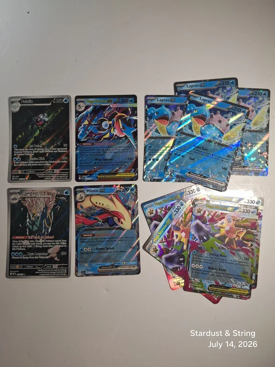 Pokemon Card Lot 12pc Mega Greninja Ex Mega Starmie Ex Lapras Ex Milotic Ex NM