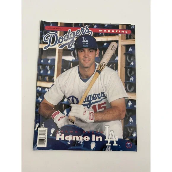 Los Angeles Dodgers Program Shawn Green MLB Baseball One Size Blue Magazine‎