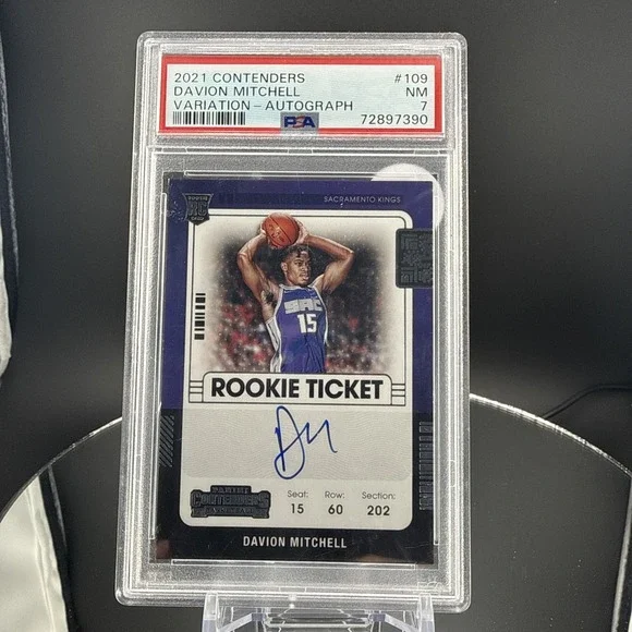 2021-22 Contenders‎ Davion Mitchell RC Auto Rookie Ticket VAR PSA 7