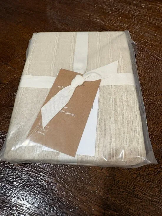 West Elm Reese Linen Cotton Pillow Sham in Sand Standard NEW NIP