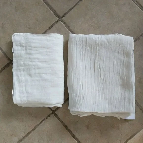 WEST ELM Curtains Panels Sheer 100% Linen White 48x96” Pair 2x