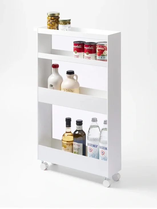 WEST ELM: YAMAZAKI HOME Yamazaki Home White Slim Rolling Wagon (31.7