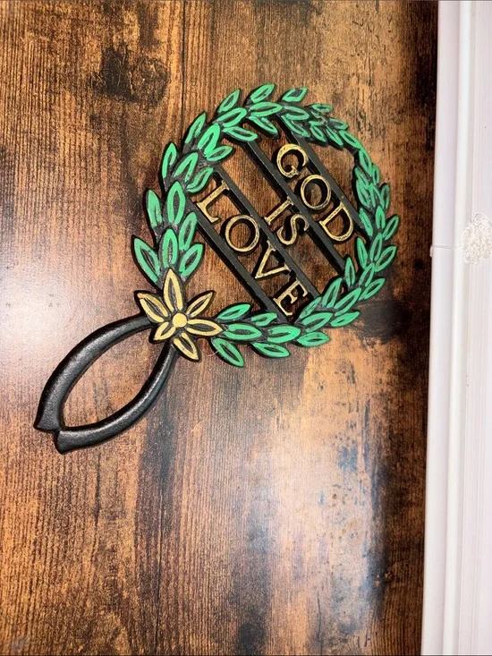 God Is Love Green Wreath Wall Decor by Milton