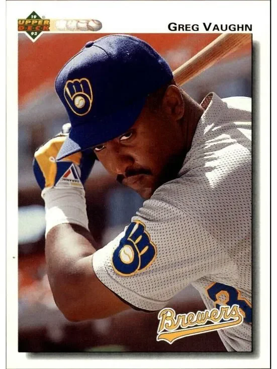 Greg Vaughn 1992 Upper Deck MLB #232 Baseball Card Milwaukee Brewers