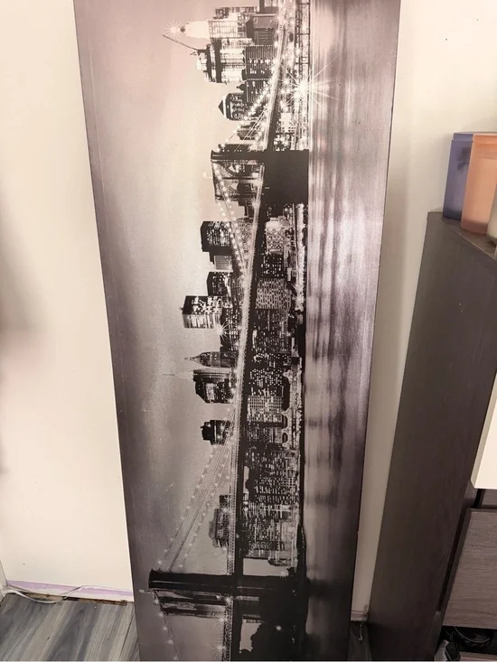 Monochrome City Skyline Wall Art - Black and White