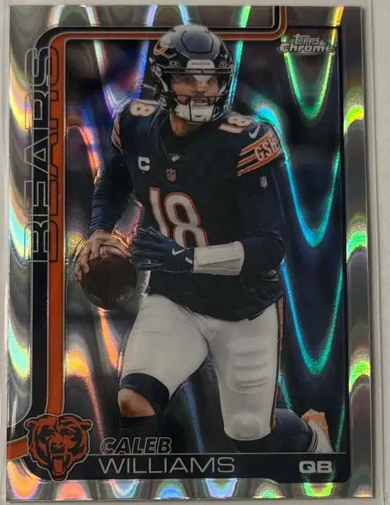 Caleb Williams Chicago Bears 2025 Topps Chrome RayWave Refractor Rookie Card