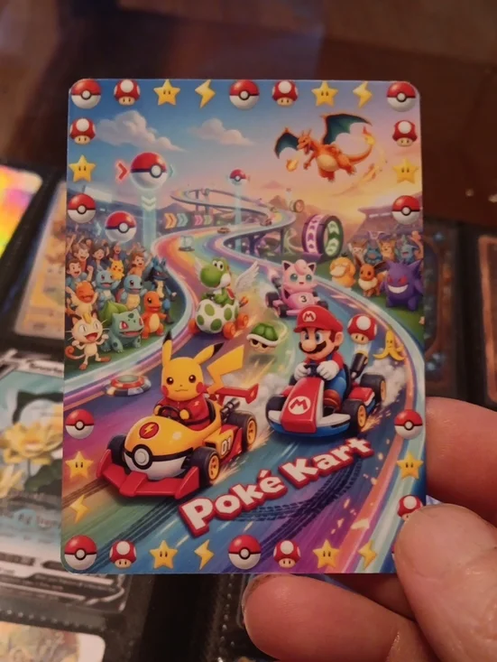Poké Kart Collector Card - Pikachu & Mario Racing
