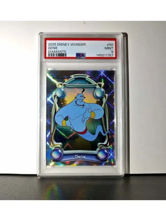 Genie 2025 Topps Disney Wonder #50 Winter Variant Card Aladdin PSA 9