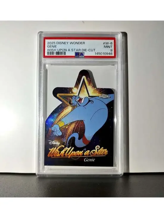 Genie 2025 Topps Chrome Disney #W-6 Wish Upon A Star Die Cut Card Aladdin PSA 9
