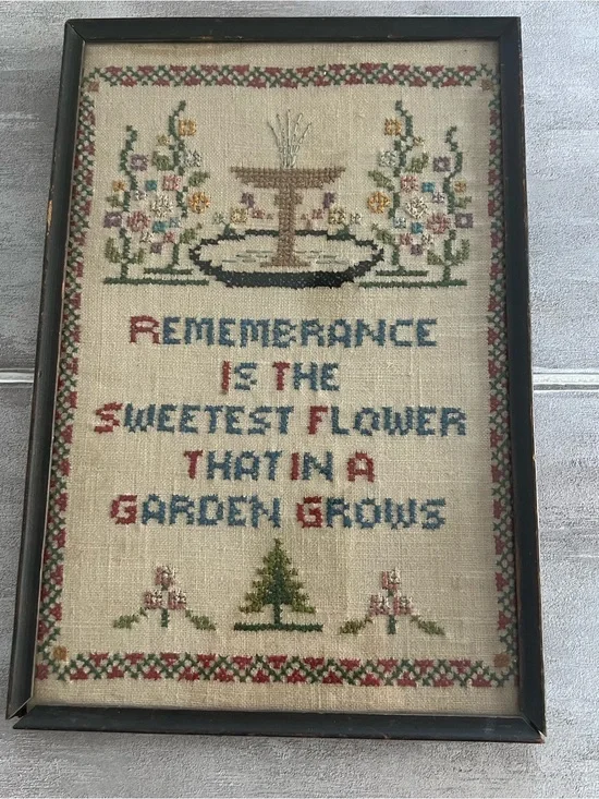 Vintage Cross Stitch Framed 