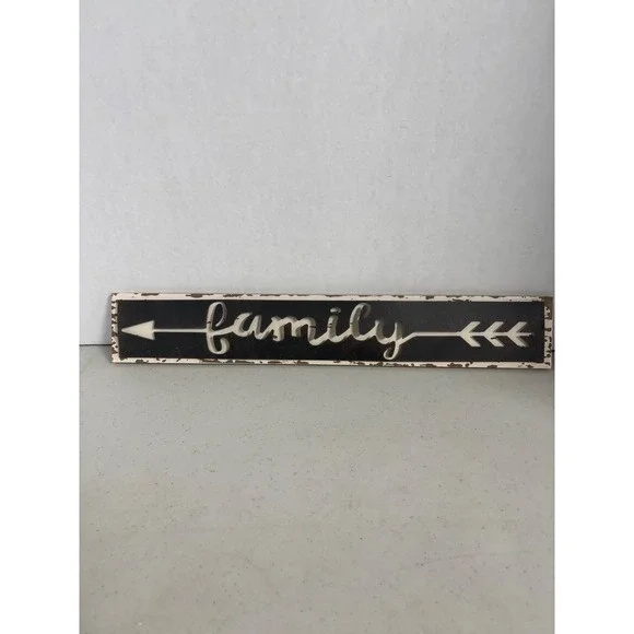 Hobby Lobby‎ Family Arrow Wood Wall Sign Rustic Farmhouse Distressed Brown