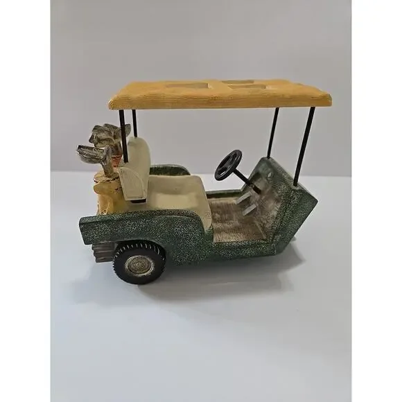 Vintage Ceramic Golf Cart Toothbrush Holder