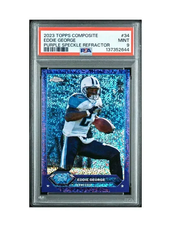 Eddie George 2023 Topps Chrome 012/250 #34 Purple Speckle Refractors PSA 9 Mint