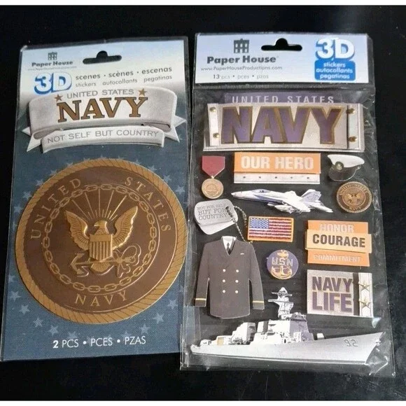 Paper House 3D Stickers Navy Military Sailor 2 Packs  Scrapbook