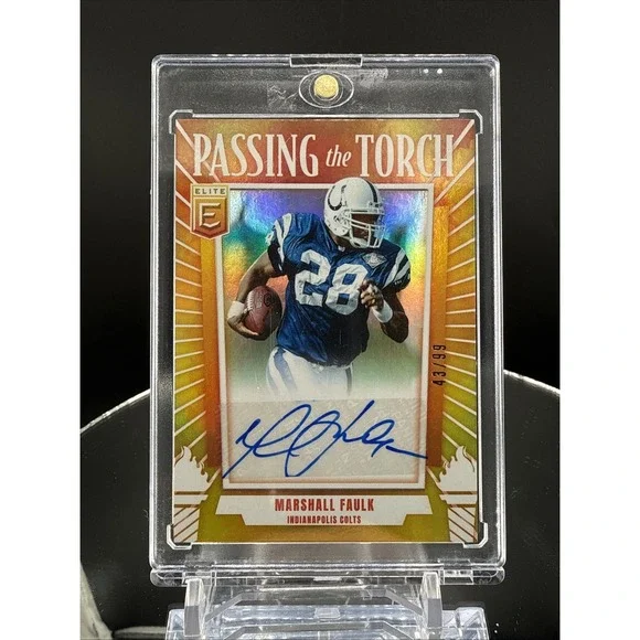 2025 Panini Donruss Elite - Passing The Torch - Marshall Faulk AUTO /99