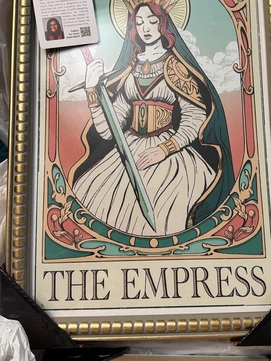 The Empress Tarot Art Print - Green & Cream Illustration
