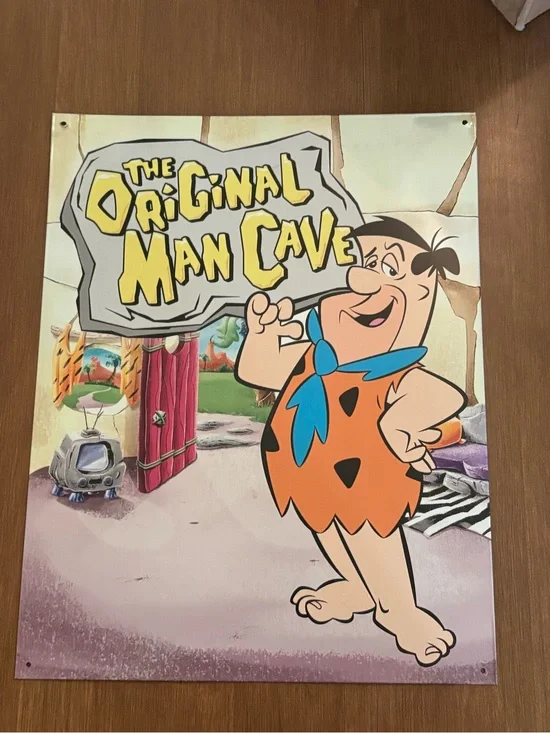 Flintstones Man Cave Metal Sign