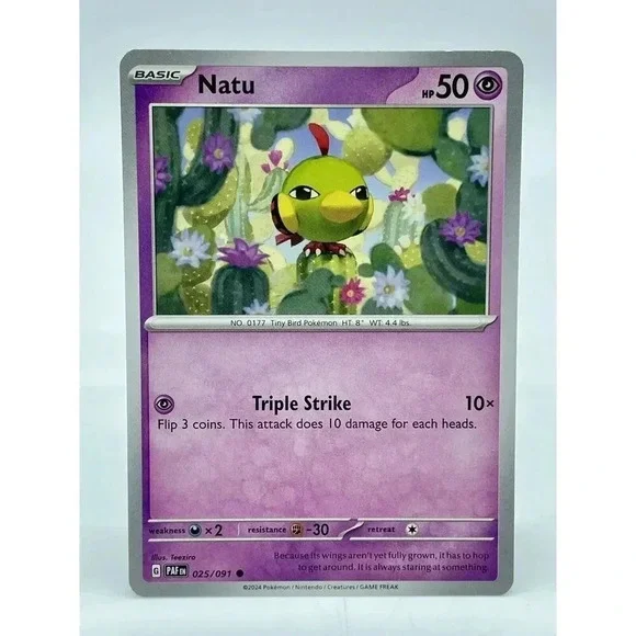 Natu 025/091 S&V: Paldean Fates Non-Holo Pokémon TCG Mint‎ Unplayed