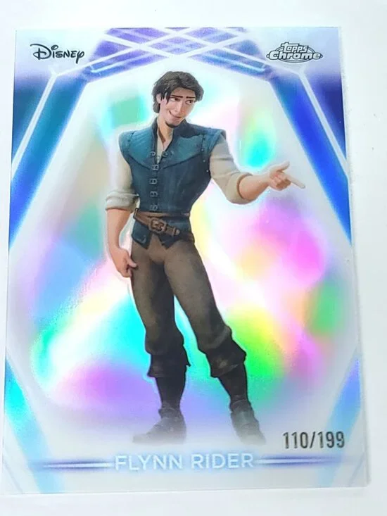 Flynn Rider Topps 2026 Disney Neon Holo Chrome Refractor Limited 110/199 CNE