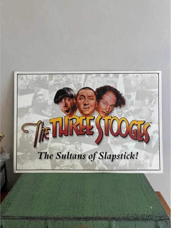 Vintage Three Stooges Metal Sign Sultans of Slapstick Wall Decir 16