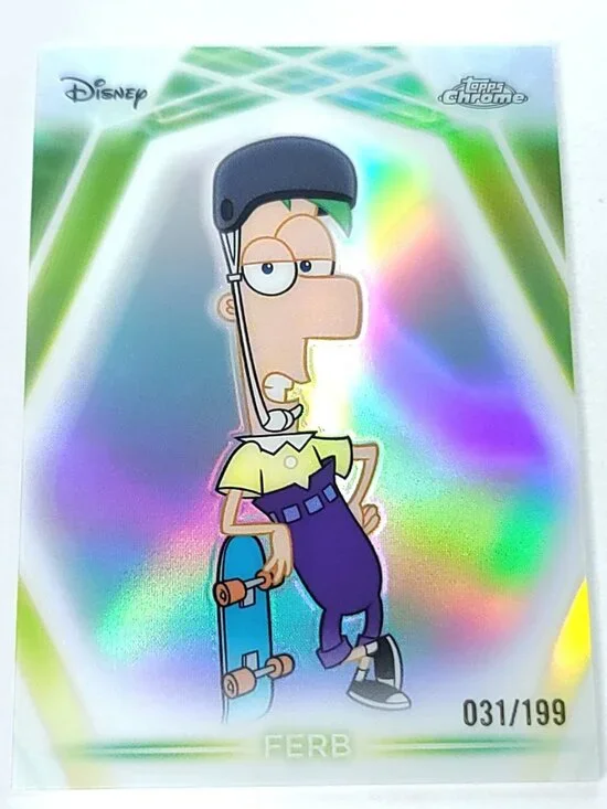 Ferb Topps 2026 Disney Neon Holo Chrome Refractor Limited 031/199 CNE
