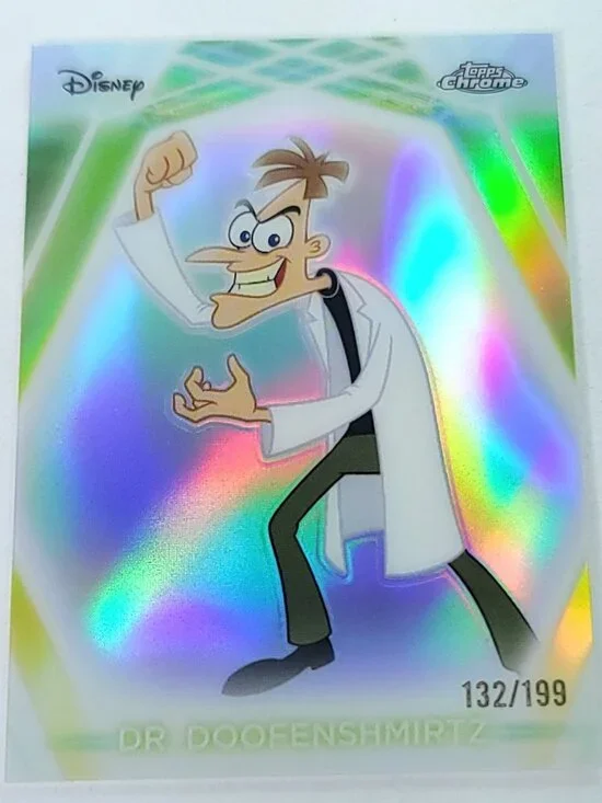 Dr Doofensmirtz Topps 2026 Disney Neon Holo Chrome Refractor Limited 132/199 CNE