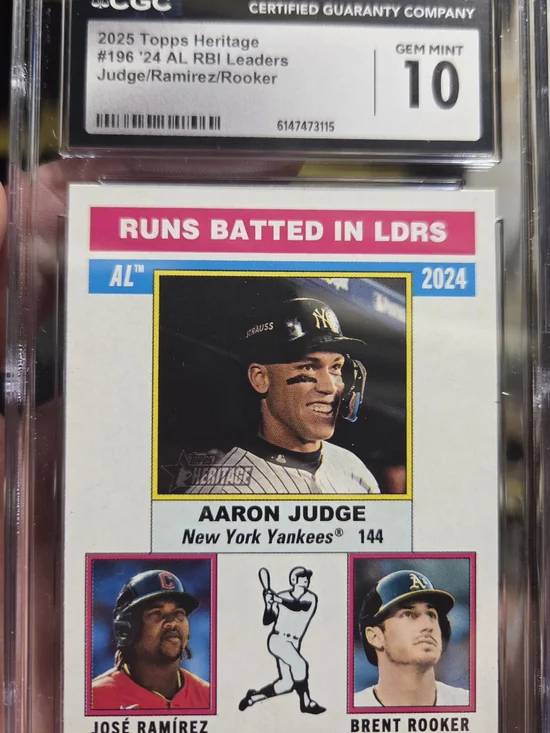 PRISTINE CGC 10 GEM MINT 2025 TOPPS HERITAGE — AMERICAN LEAGUE RBI POWERHOUSE!