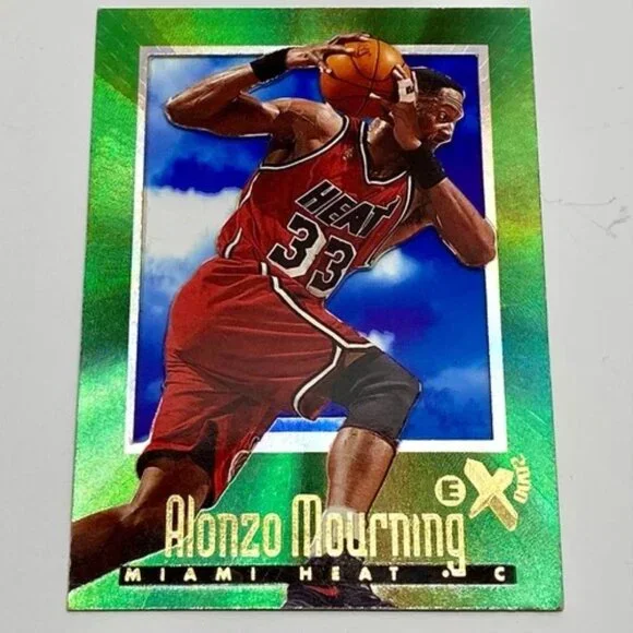 Vintage Skybox 1996-97 E-X2000 Alonzo Mourning NBA Card 36 Miami‎ Heat Rare READ