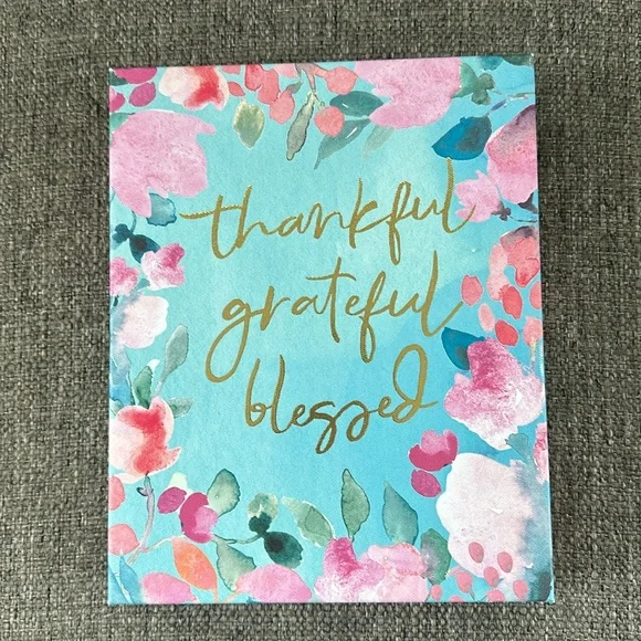 Clementine Paper Co.  Thankful Grateful Blessed Canvas Frame Wall Hanging