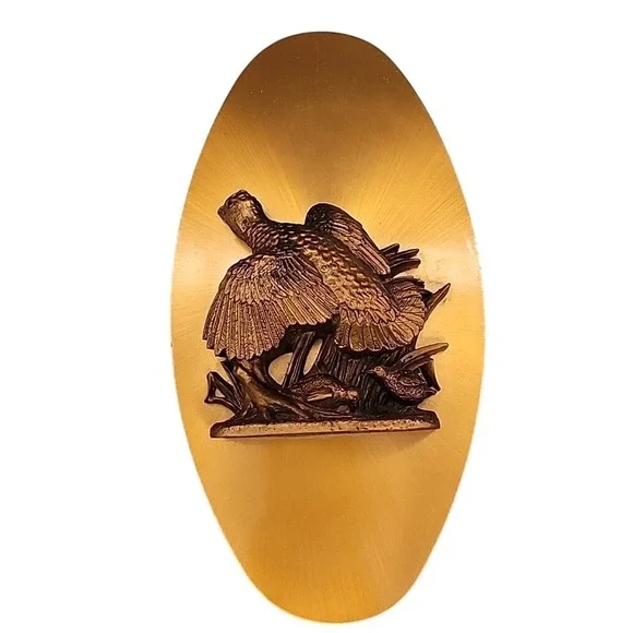 Copperama Bob White Quail Wall Plaque SIGNED by‎ Victor Personette 3D Copper Art