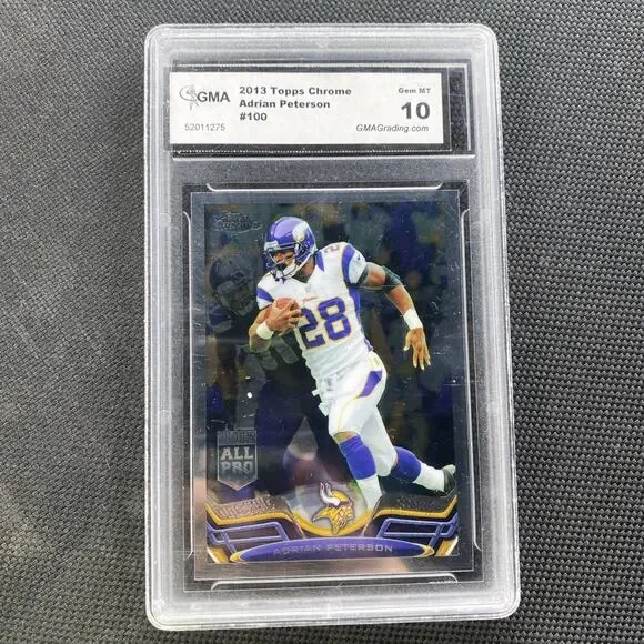 2013 Topps Chrome ADRIAN PETERSON #100 GMA‎ 10 GEM MT Minnesota Vikings