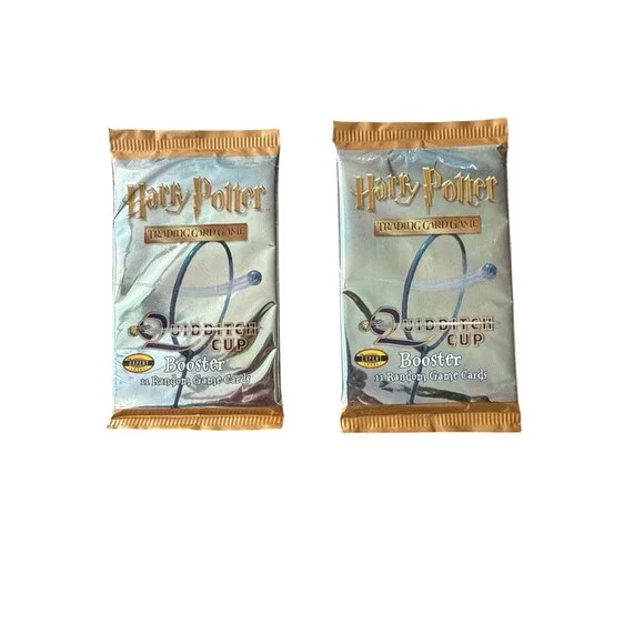 Vintage Harry Potter Quidditch Cup Random Booster Trading Cards‎ 2 SEALED Packs