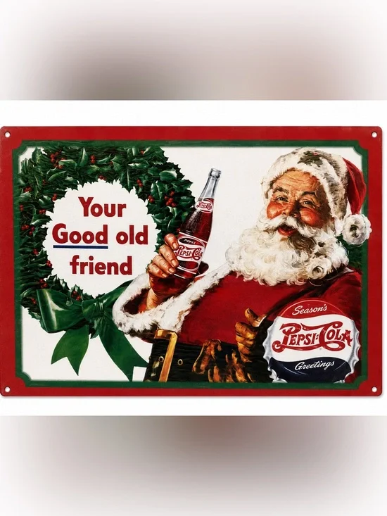 NEW Santa Pepsi Metal Sign
