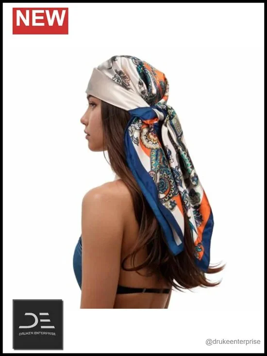Silky Soft Polyester Square Head Scarf 35 Inches Fashion Bandana