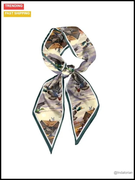Silk Feeling Satin Fashion Scarf for Bag Decoration 59x6.7 Inch Cute