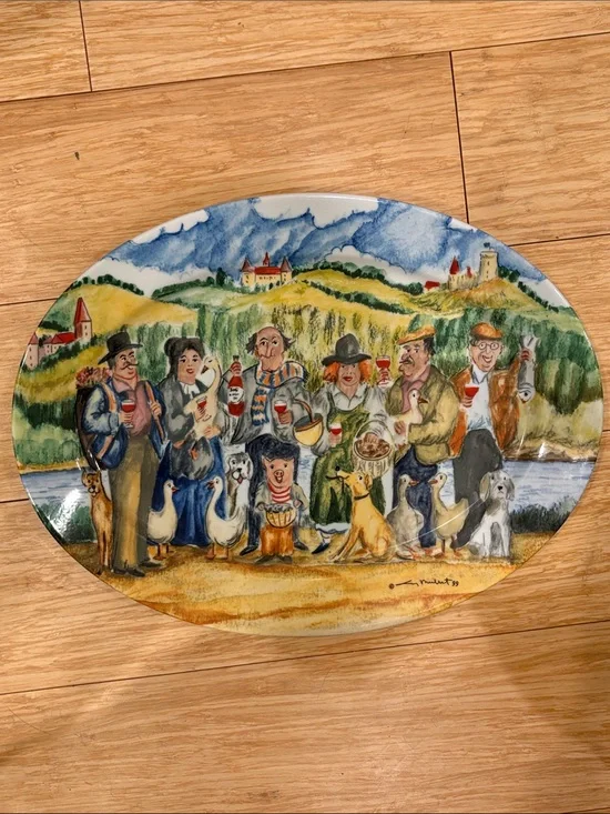 Perigord serving platter created by artist Guy Buffet for Williams Sonoma, 16”