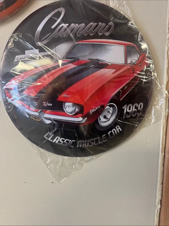 Red and Black Classic Muscle Car Wall Decor