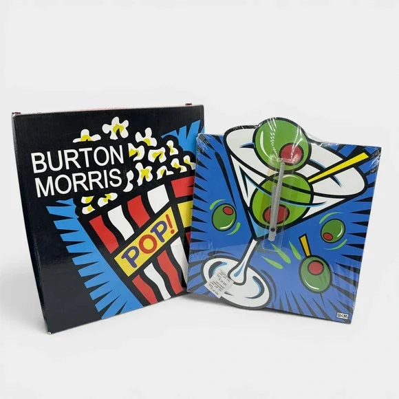 Burton Morris Martini Wall Clock Unisex OS Blue Pop Art Cocktail Retro Mod MCM
