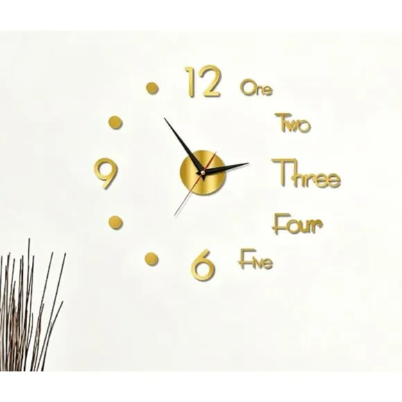 Wall Clocks for Living Room Decor, Frameless Self-Adhesive Silent Non-Ticking