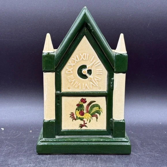 Metlox‎ CA  PROVINCIAL Rooster Steeple Wall Clock Planter  7 3/4