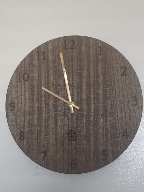 Hearth And Hand Clock Woodgrain Clock with Gold Hands